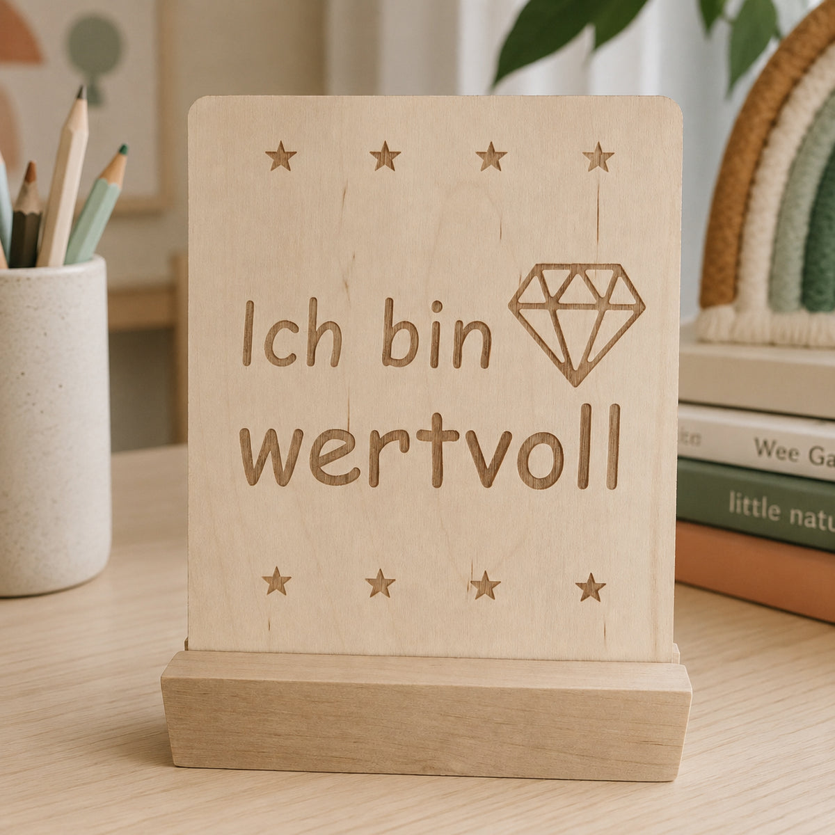 Affirmationskarten aus Holz für Kinder