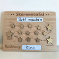 Belohnungstafel aus Holz für Kinder mit magnetischen Sternen