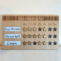 Belohnungstafel Wochenroutine aus Holz für Kinder mit drei Aufgabenfeldern und 21 magnetischen Sternen