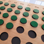 Holz-Habit-Tracker mit 8-Wochen-Plan, 56 Magneten und Zielfeld