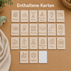 Erweiterungsset für den Tagesplan aus Holz mit Aktivitätskarten, Terminkarten und beschreibbarer Karte