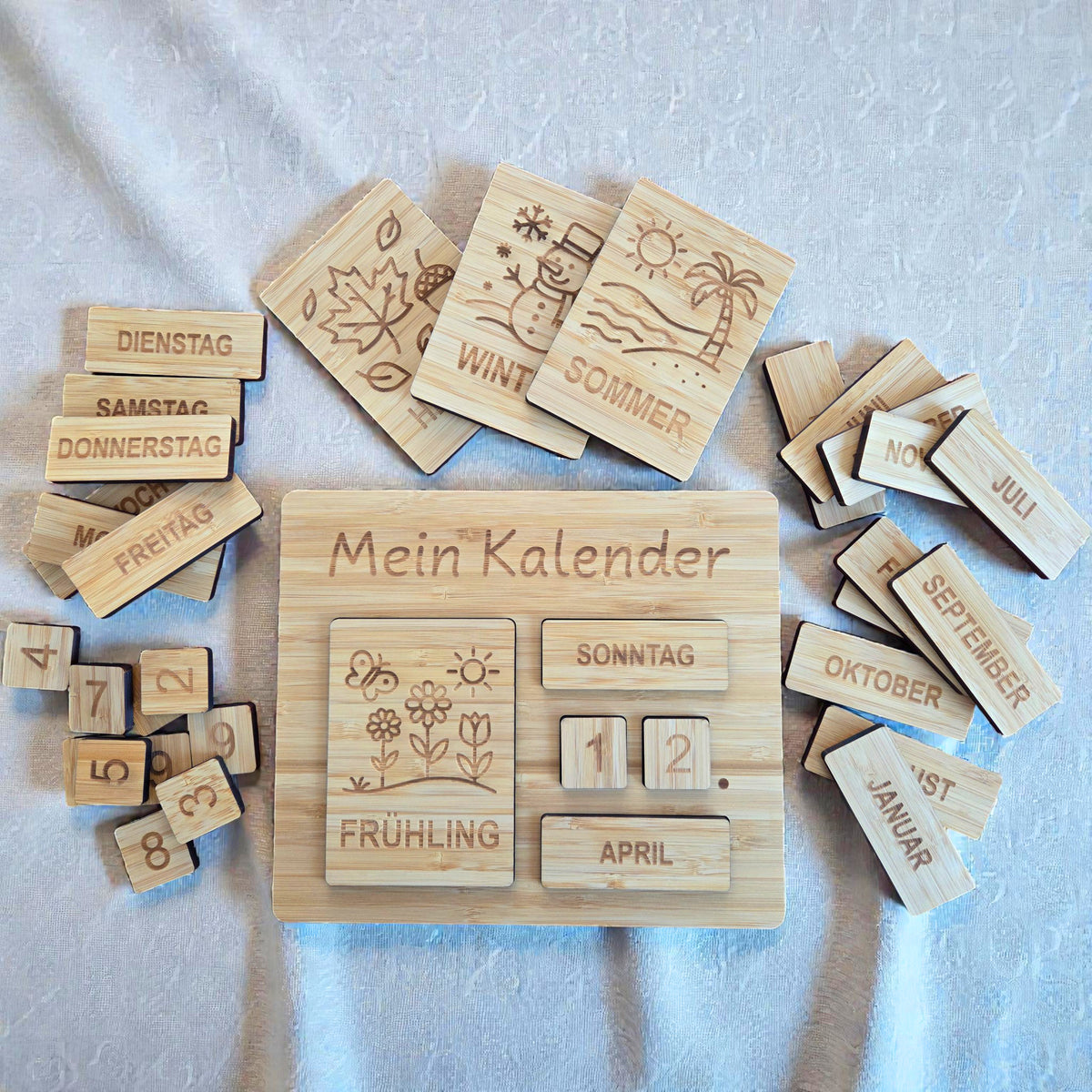Dauerkalender für Kinder aus Holz - Übersicht