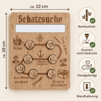 Vorteile der Schatzsuche-Belohnungstafel aus Holz mit graviertem Text, magnetischen Münzen und Wandhalterung