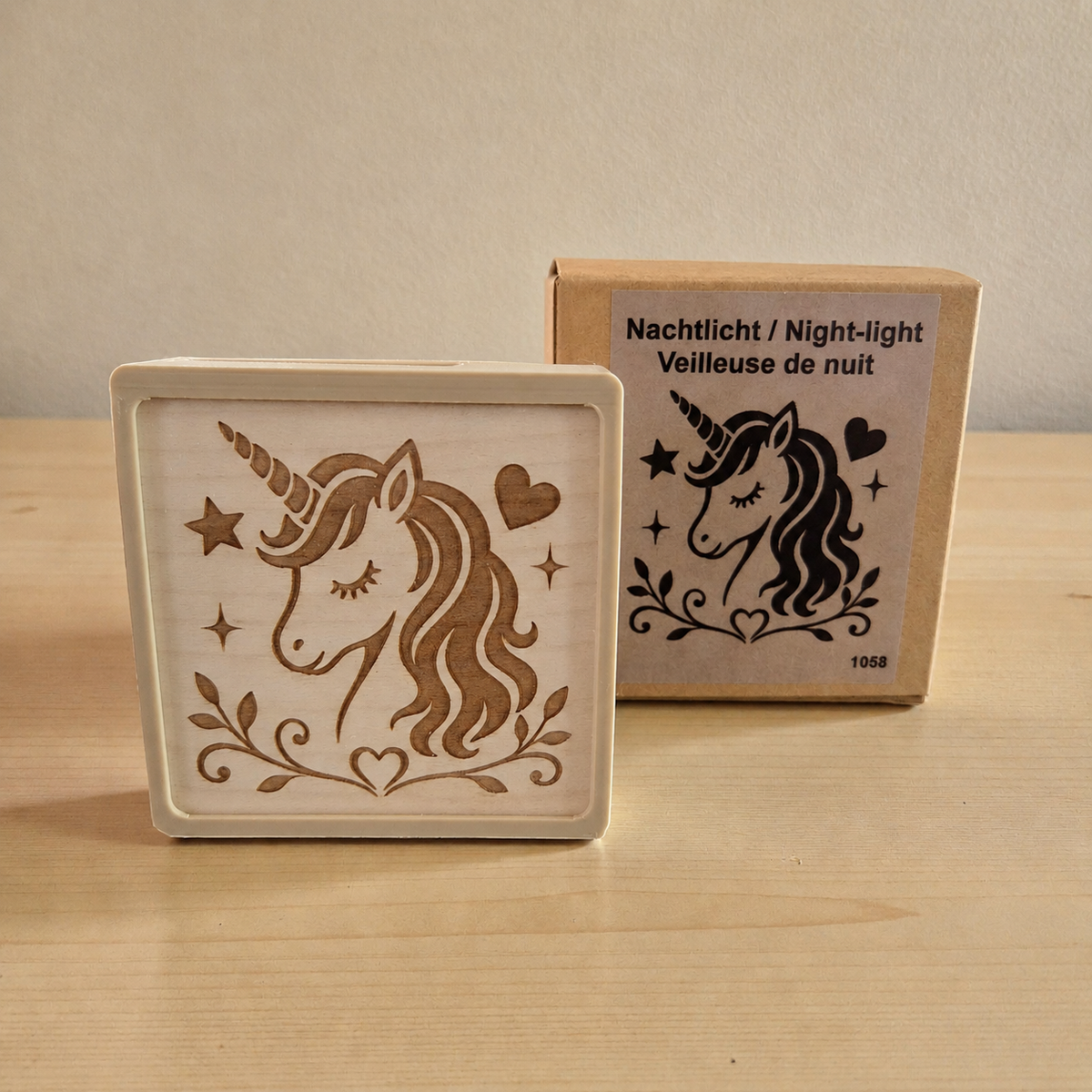 Kinder Nachtlicht Einhorn Verpackung