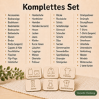 Komplettes Kinderzimmer Etiketten Holz Set Variante Kleidung