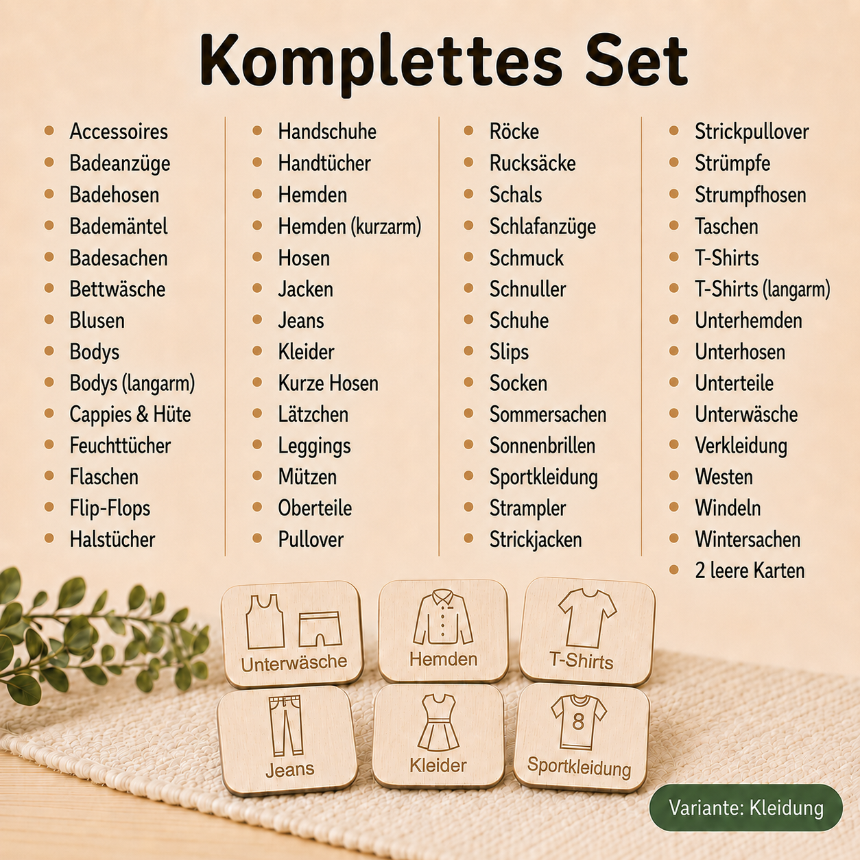 Komplettes Kinderzimmer Etiketten Holz Set Variante Kleidung