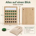 Holz-Gewohnheitstracker mit 30-Tage-Plan, 30 Magneten und Stoffbeutel